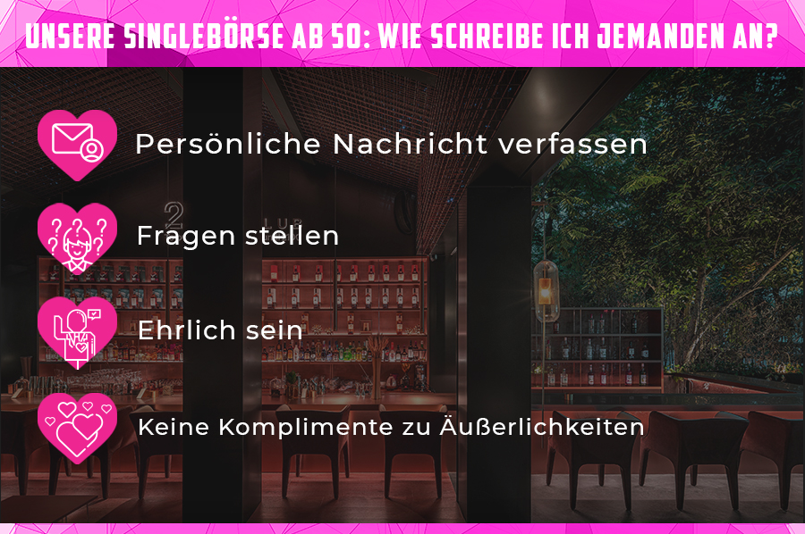 Unsere Singlebörse ab 50: Wie schreibe ich jemanden an?